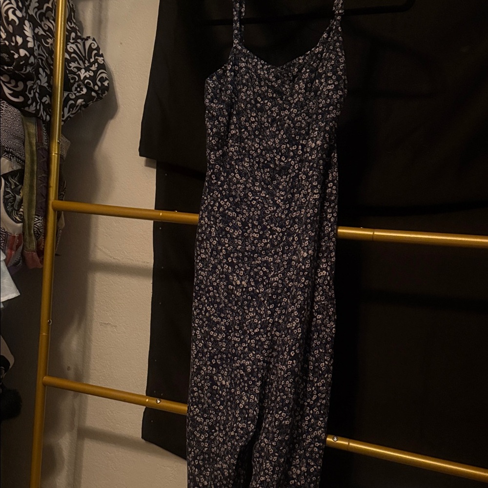 Old Navy Navy Floral Jumpsuit